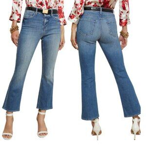 NEW L'Agence Tati High Rise Crop Micro Boot Jeans Ithaca Blue Midwash Size:24